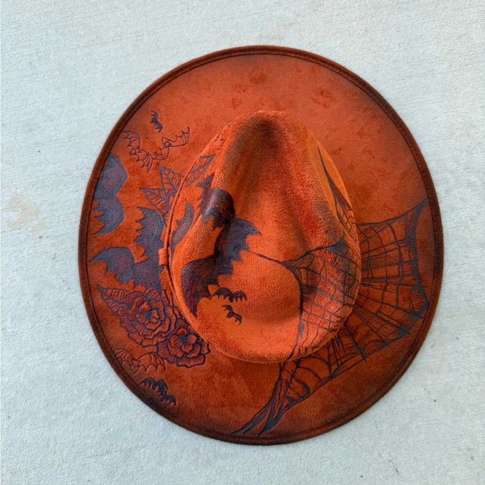 Orange and Black Halloween Themed Hat